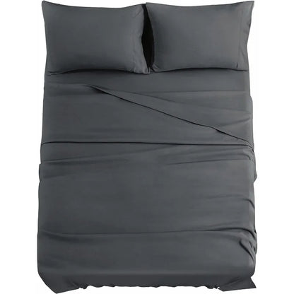Dark Grey Queen Sheets Set, 14 " Deep Pockets