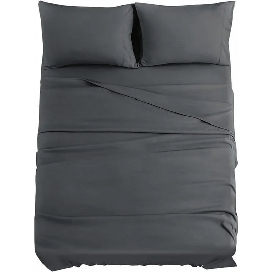 Dark Grey Queen Sheets Set, 14 " Deep Pockets