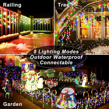 Solar Icicle Curtain Lights -  8 Modes