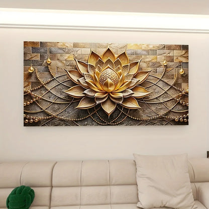 Modern abstract black and gold floral canvas