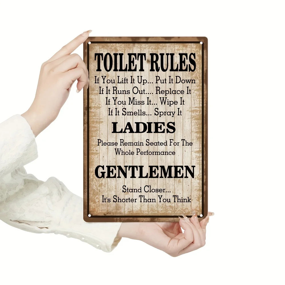 Toilet Rules Metal Tin Sign Vintage Plaque