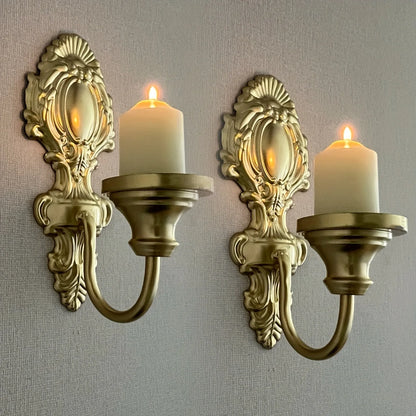 2pcs Wall-mounted Candle Holder Wrought Iron