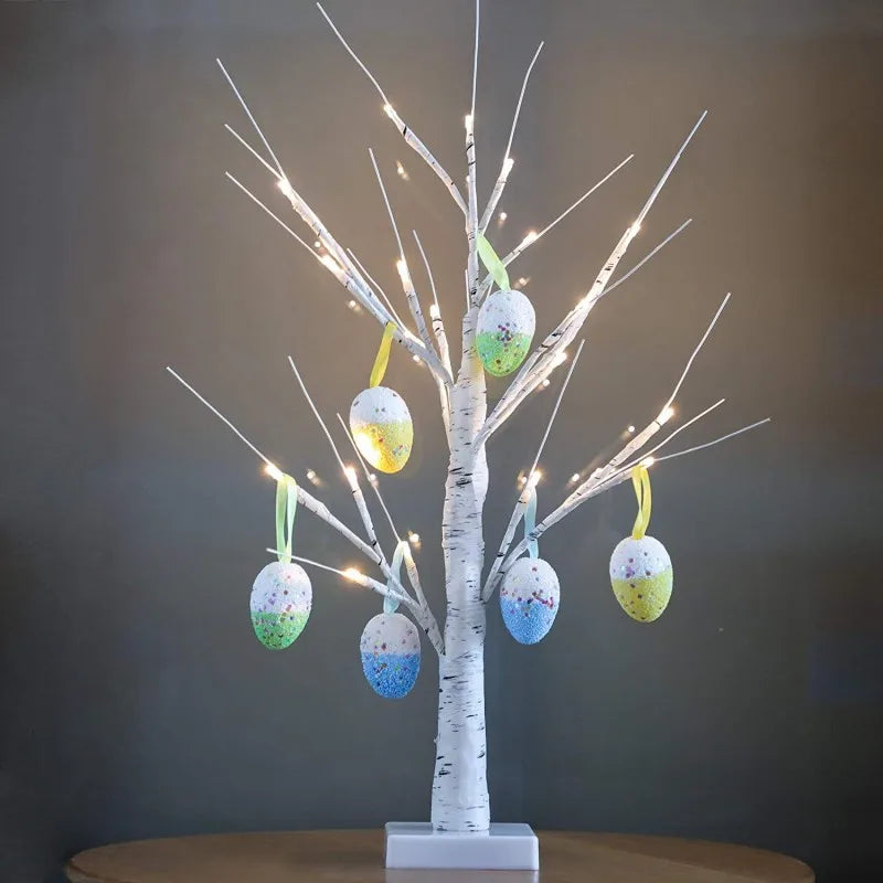 Easter Birch Tree Lamp - LED Easter Eggs Ornaments