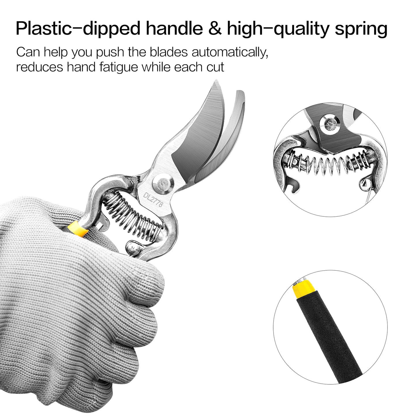 Deli 8in Heavy-Duty Pruning Shears