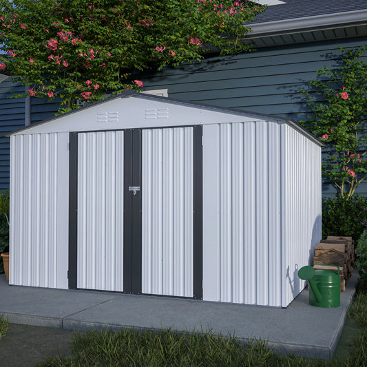 10X8 FT Storage Shed, All Weather with Lockable Doors