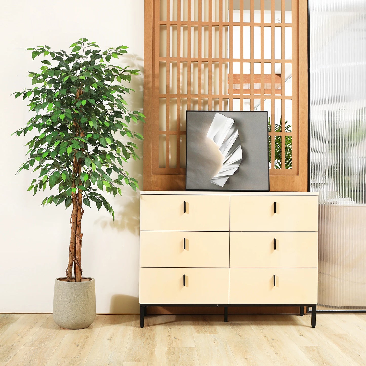 Artificial Ficus Tree with Natural Curved Trunk