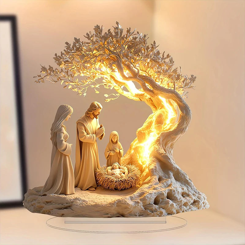 1Pc 2D Nativity Scene Figurine Tabletop Decor