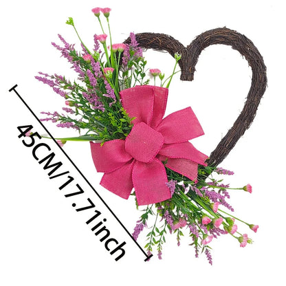 Handmade Artificial Flower Heart Wreath