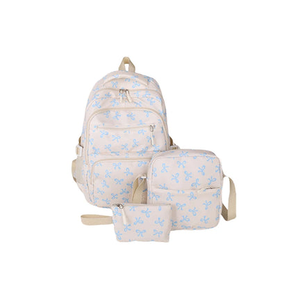 3Pcs/Set Print Backpack with Crossbody Bag and Small Purse