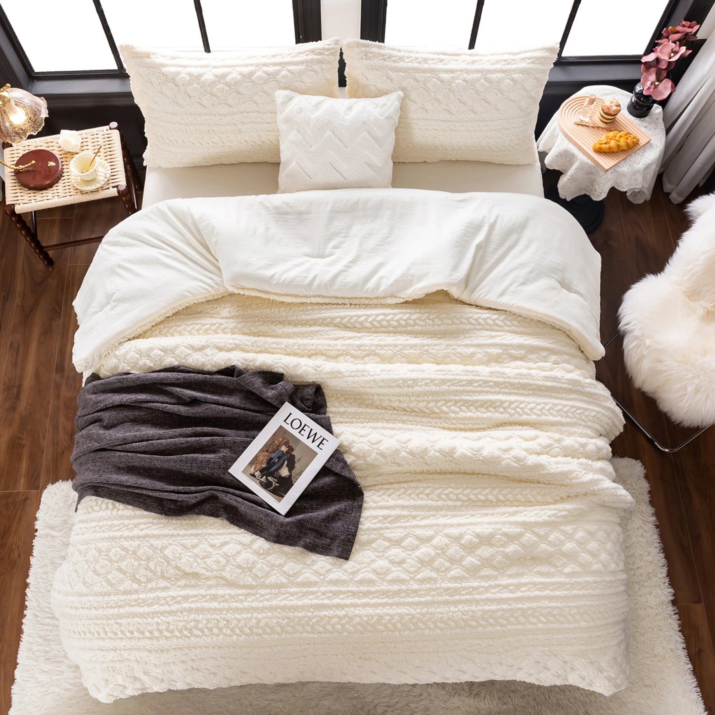 Plush Fleece Sherpa Cotton Comforter Set