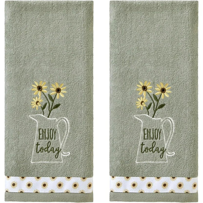 Enjoy Today Hand Towel 2pc Set for Bath/Kitchen
