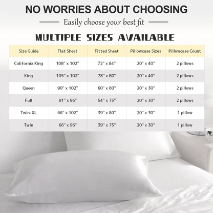 3 Pieces Silky Satin Cooling Sheet Set