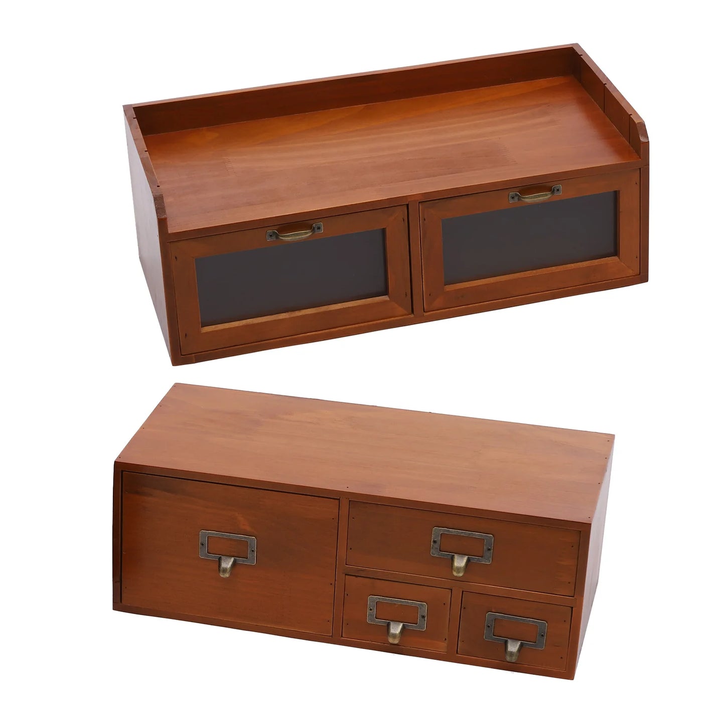 Vintage Solid Wood Desktop Organizer