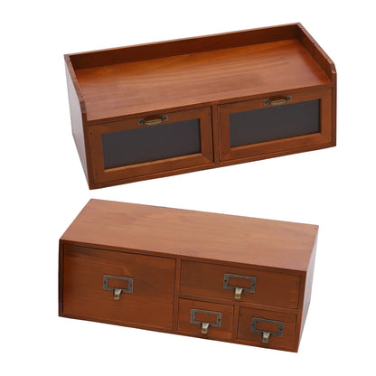 Vintage Solid Wood Desktop Organizer