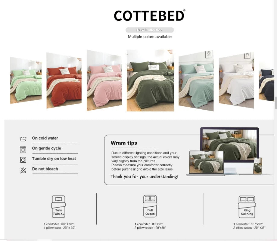 Soft Reversible Bedding Comforter Set