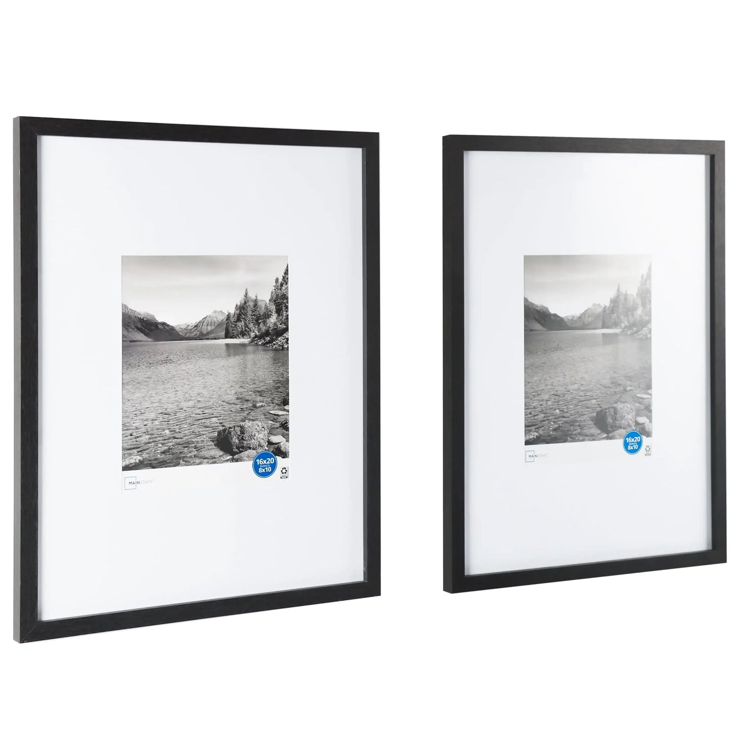 Black Gallery 2 PC Frame Set, Matted for 8"x10" Pictures