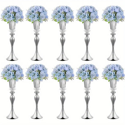 Set of 2/10 Crystal Flower Stands Centerpiece Vases