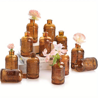 12 Pack Clear Vintage Glass Bud Vases