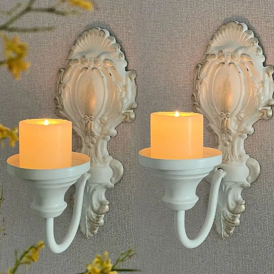 2pcs Wall-mounted Candle Holder Wrought Iron