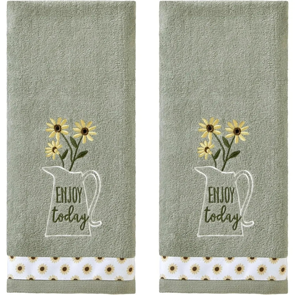 Enjoy Today Hand Towel 2pc Set for Bath/Kitchen