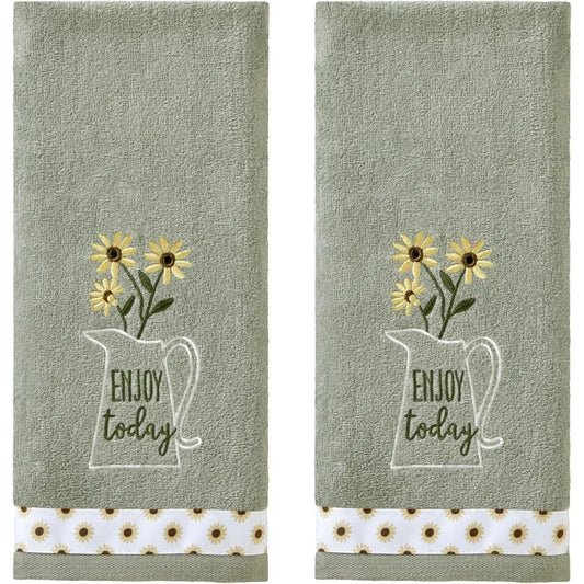 Enjoy Today Hand Towel 2pc Set for Bath/Kitchen