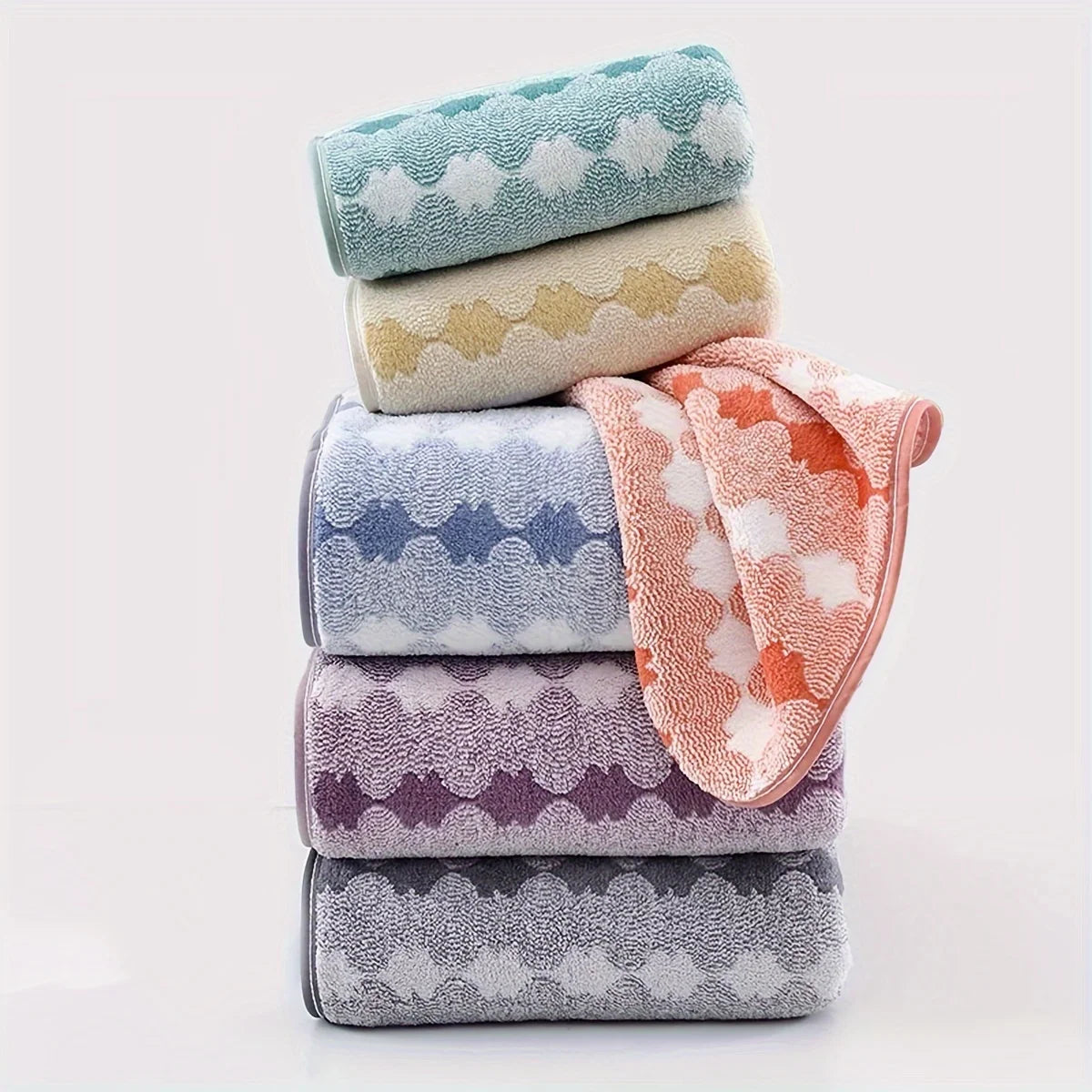 4/8Piece Cotton Bath Towels Popcorn Textured
