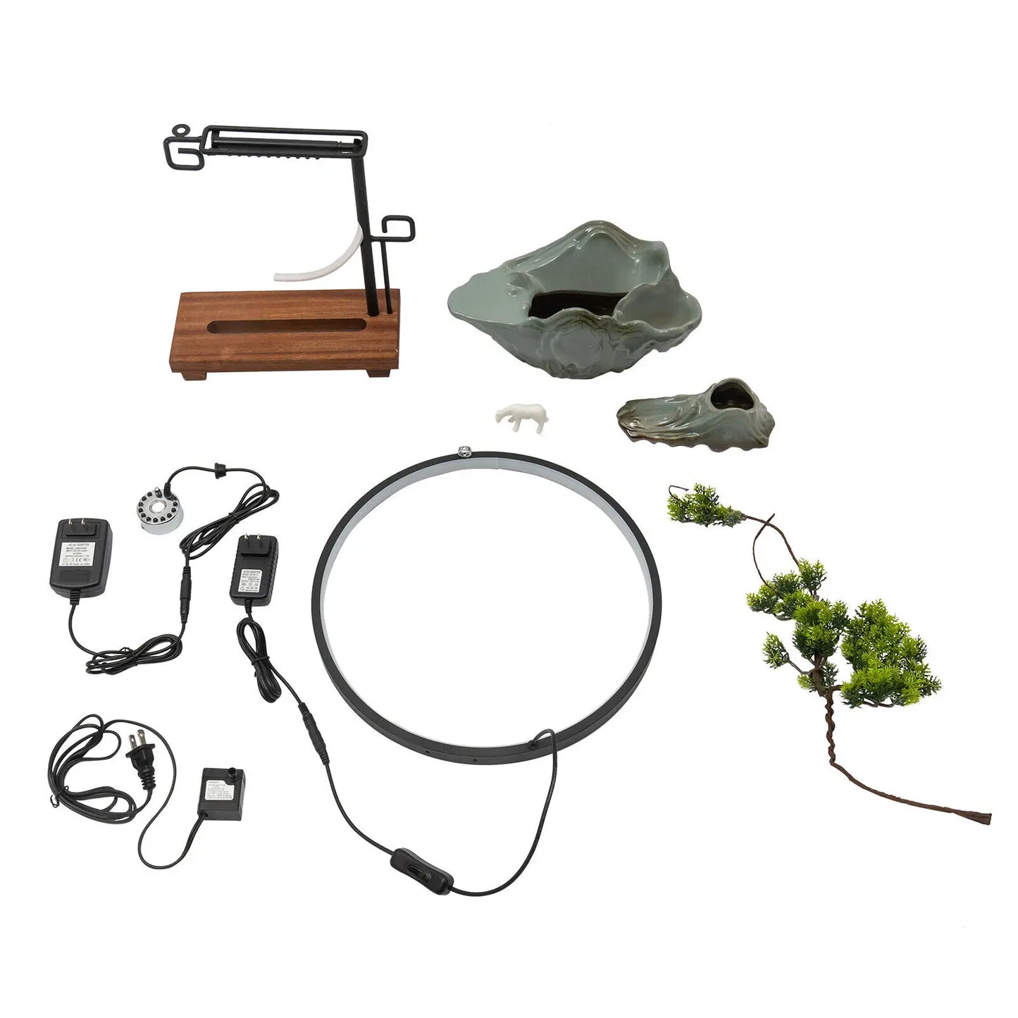 Tabletop Water Fountains Indoor Waterfall W/ Mist