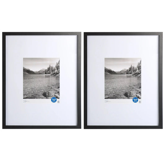 Black Gallery 2 PC Frame Set, Matted for 8"x10" Pictures