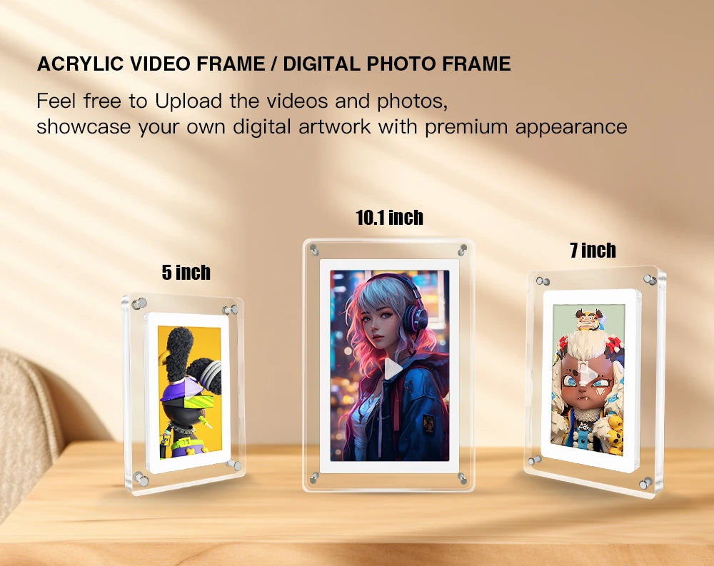 Acrylic Digital Photo Frame 5 and 7 Inch