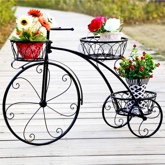 3-Tier Bicycle Plant Stand Wrought Iron