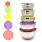 7 Colors Stainless Steel Mixing Bowl With Lid