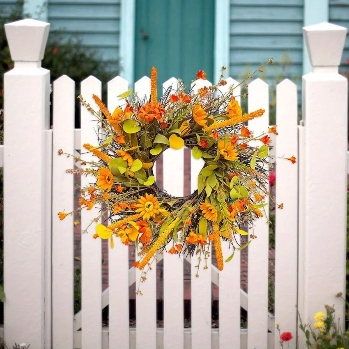 17.7" Fall Wreath for Front Door