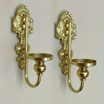 2pcs Wall-mounted Candle Holder Wrought Iron