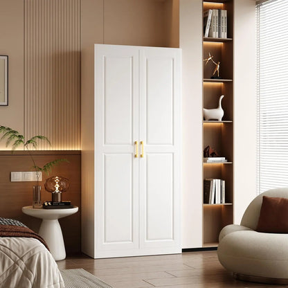 Metal Armoire Wardrobe Closet with Doors and Shelves