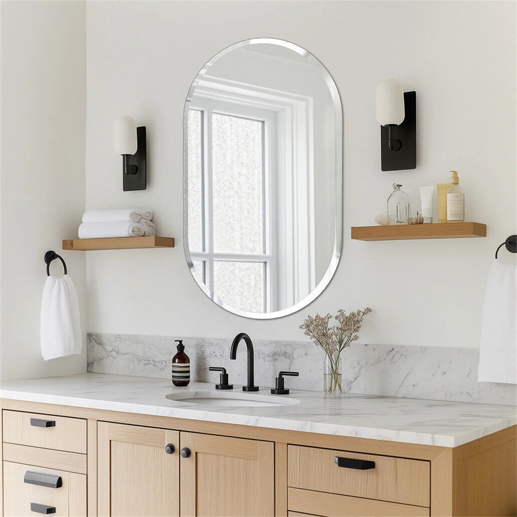 Frameless Oblong Accent Wall Mirror