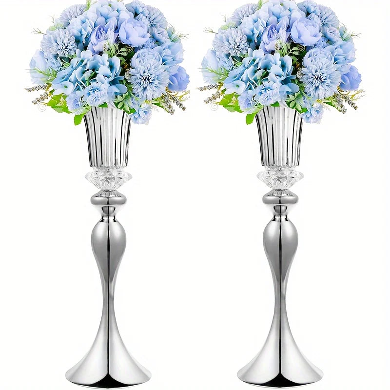 Set of 2/10 Crystal Flower Stands Centerpiece Vases