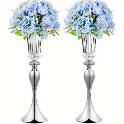 Set of 2/10 Crystal Flower Stands Centerpiece Vases