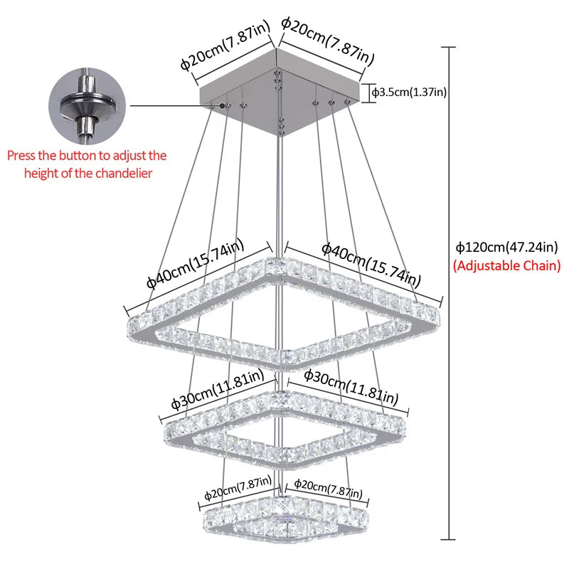 Modern Crystal Chandeliers Ring-Shaped Pendant Lights