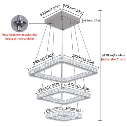 Modern Crystal Chandeliers Ring-Shaped Pendant Lights
