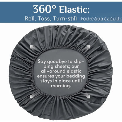 Dark Grey Queen Sheets Set, 14 " Deep Pockets