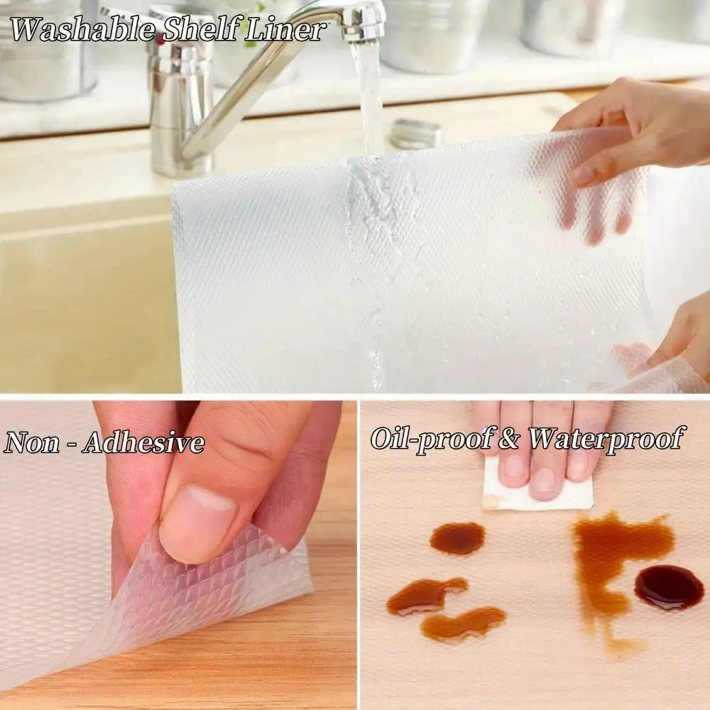 1 Roll 118" Waterproof Non-Slip Plastic Shelf Liner