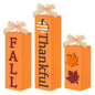 Rustic Autumn Tabletop Decor Set with Wooden Standing Blocks