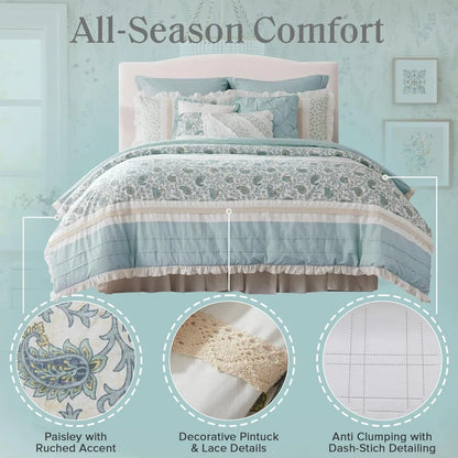 Cotton Shabby Chic Comforter 9 Piece Set