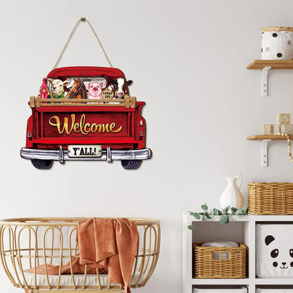 Interchangeable Welcome Sign with 12 Holiday Icons