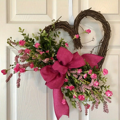 Handmade Artificial Flower Heart Wreath