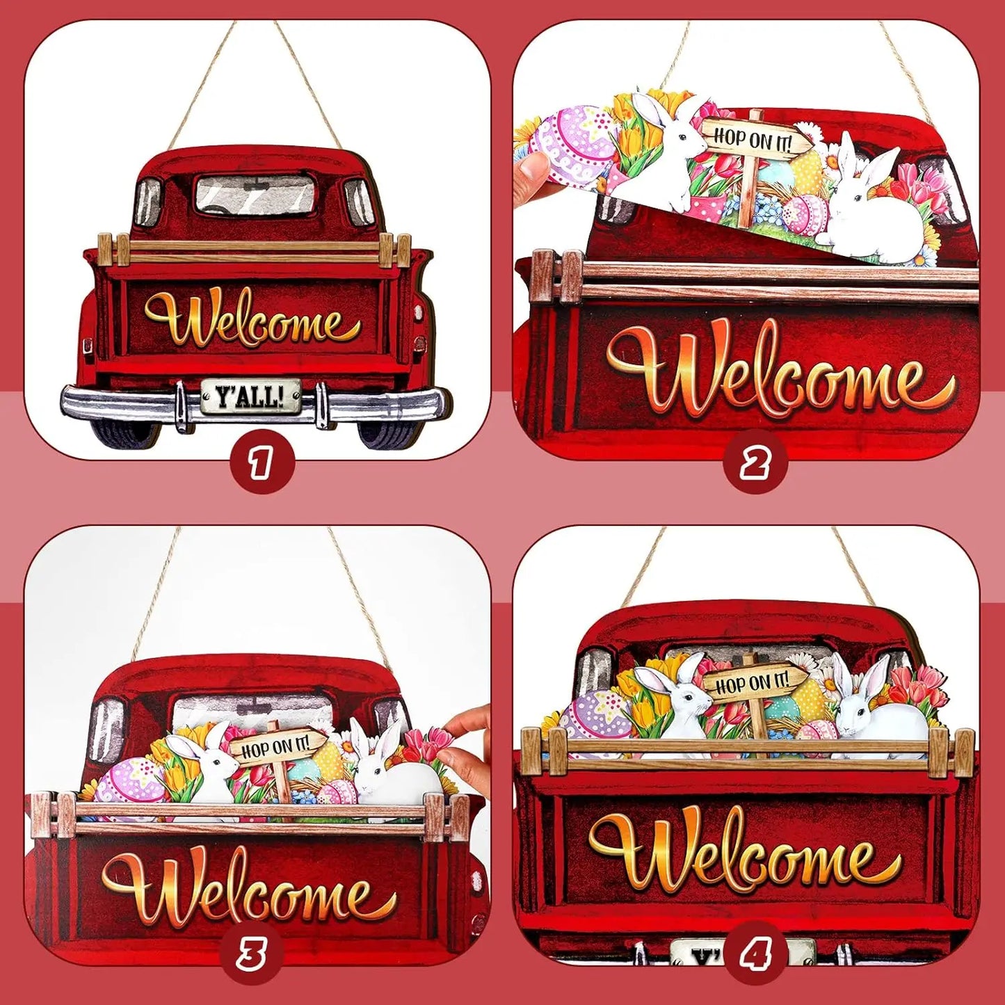 Interchangeable Welcome Sign with 12 Holiday Icons