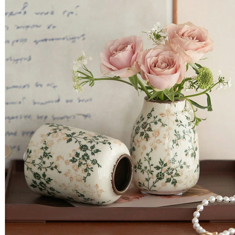Ice Crackle Ceramic Vase Handmade