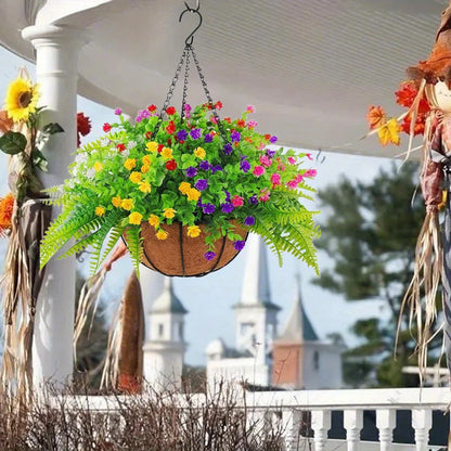 1/ 2/ 3 Pack Outdoor Artificial Faux Hanging Flowers Basket