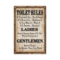 Toilet Rules Metal Tin Sign Vintage Plaque