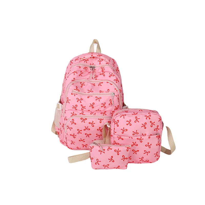 3Pcs/Set Print Backpack with Crossbody Bag and Small Purse
